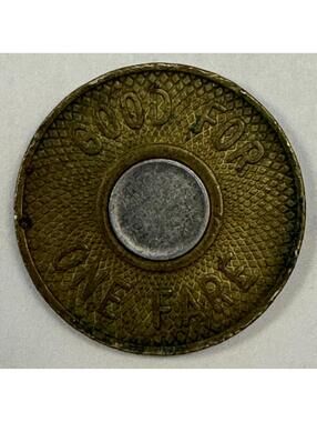NYC Transit Authority Bullseye Token Brass Outer Ring & Nickel-Silver Center